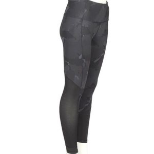 Lululemon gray camo leggings with black mesh